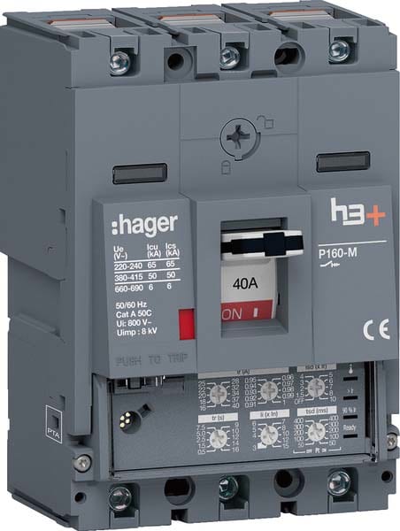 HAGER - HAGHMS040JC INT AUT H3+ P160 LSI 3P 40A 50KA