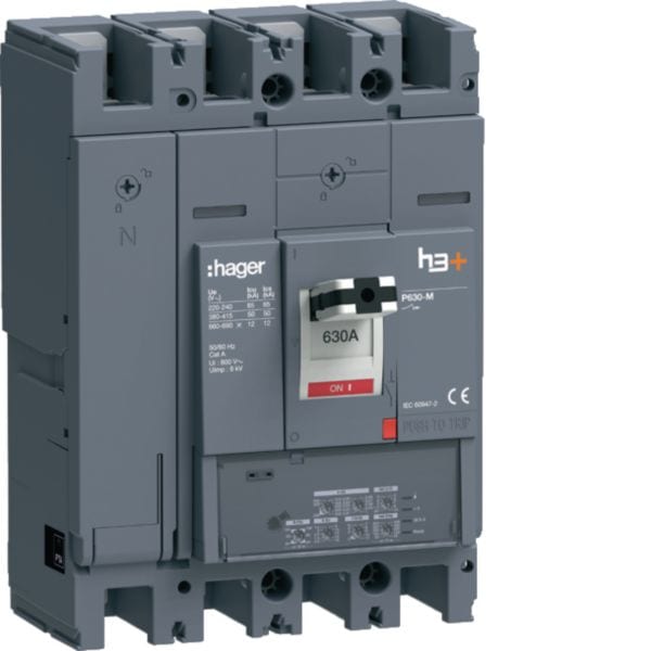 HAGER - HAGHMW631LR INT AUT H3+ P630 LSIG 4P 630A 50KA N REG