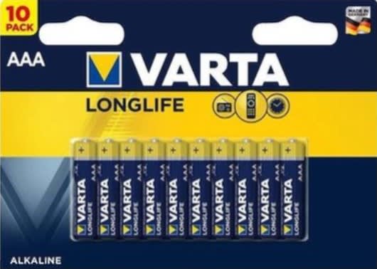 VARTA CONSUMER BATT - VAT04103101461 AAA (MINISTILO) LONGLIFE X10 (MEGAPACK)