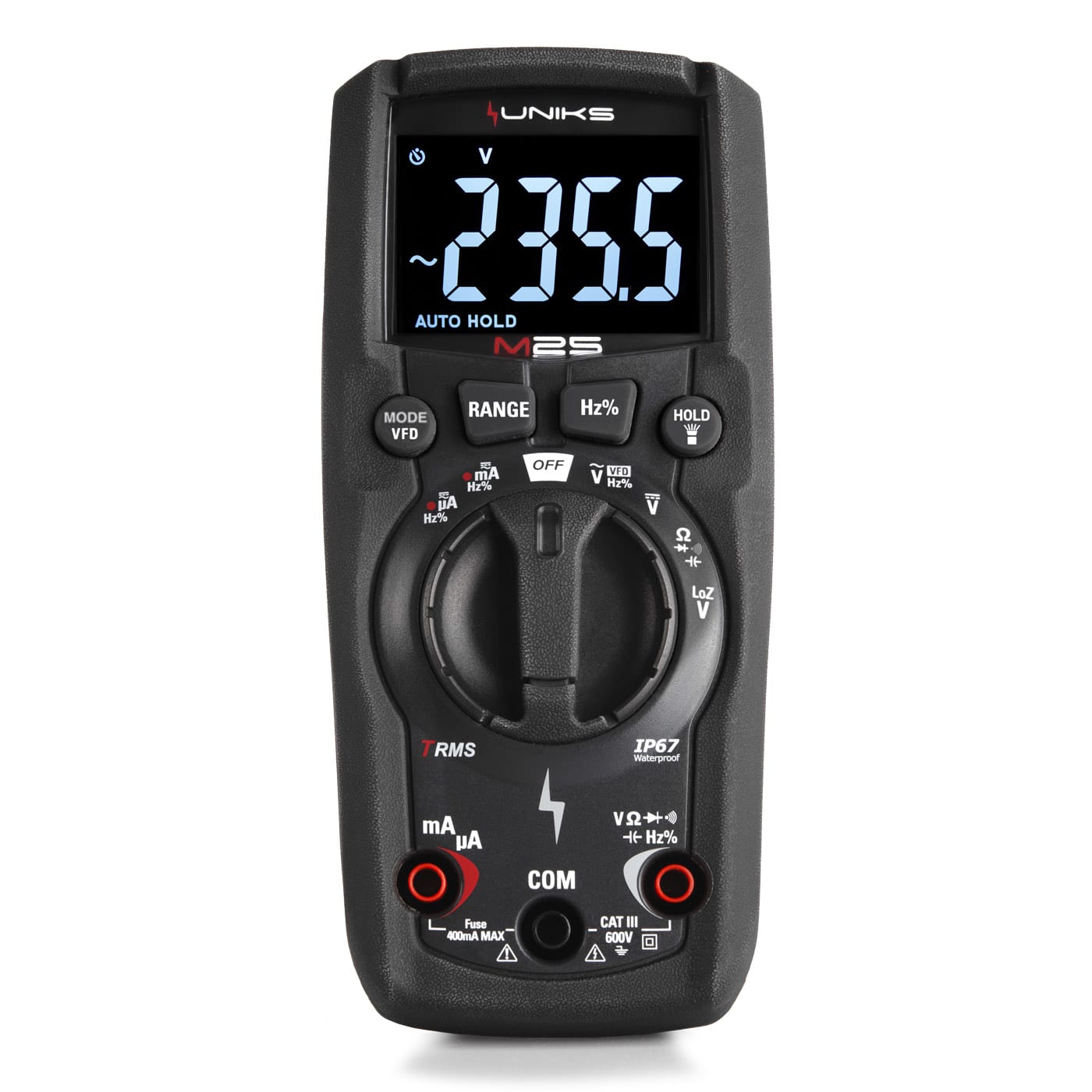 UNIKS SRL - UNKM25 MULTIMETRO IP67 TRMS CAT III 600V