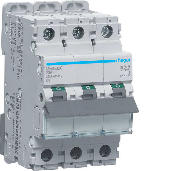 HAGER - HAGMMN320 INTERRUTTORE SOLO MAGNETICO 3P 20KA 20A