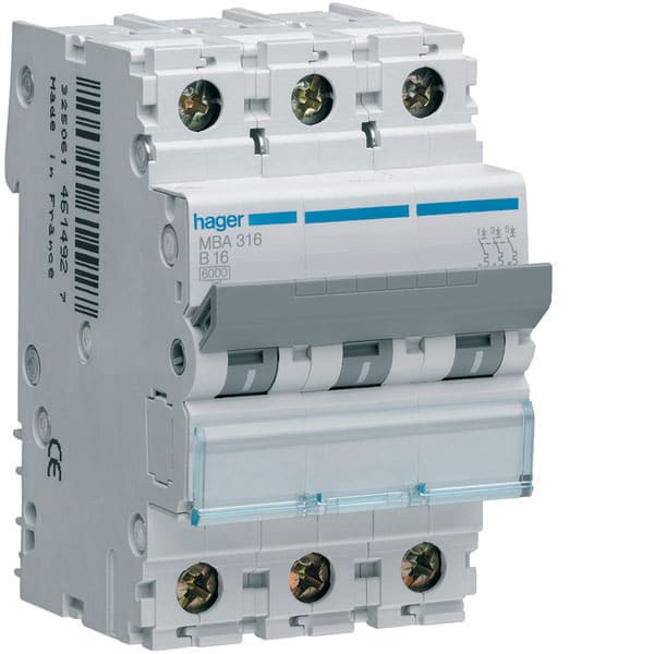 HAGER - HAGMXN340 INTERR. AUTOM. 3P 40A 4.5KA B 3M