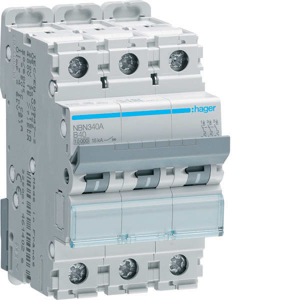 HAGER - HAGNBN340A INTERR. AUTOM. 3P 40A 10KA B 3M