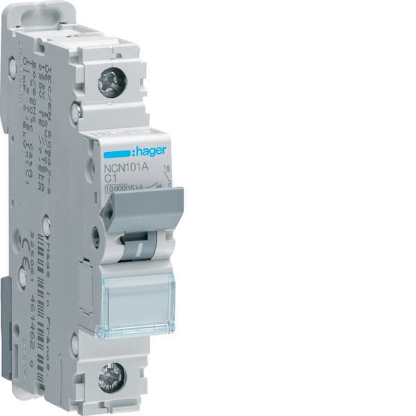HAGER - HAGNCN101A INTERR. AUTOM. 1P 1A 10KA C 1M