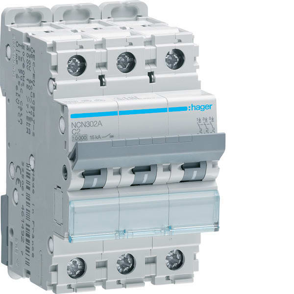 HAGER - HAGNCN302A INTERR. AUTOM. 3P 2A 10 KA C 3M