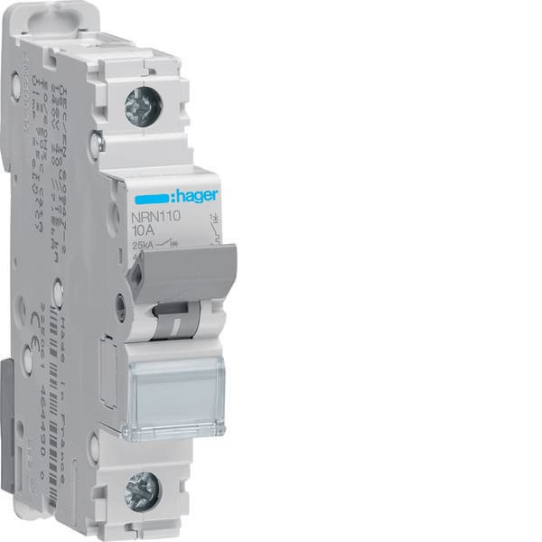 HAGER - HAGNRN110 INTERRUTTORE AUTOMATICO 1P 10A 25KA C 1