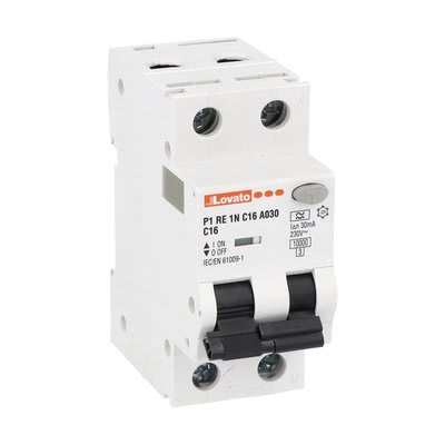 LOVATO - LOVP1RE1NC16A030 INTERR.MAGNETOT.DIFF.1P+N C16 30MA 10KA