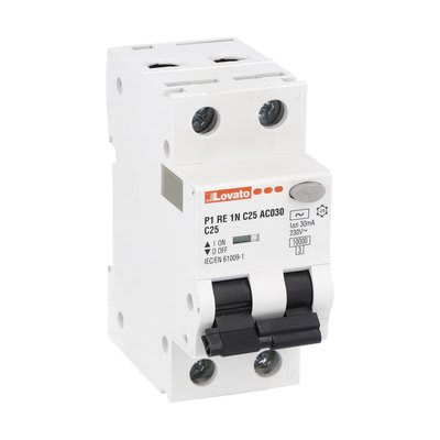 LOVATO - LOVP1RE1NC25AC030 INTERR.MAGNETOT.DIFF.1P+N C25 30MA 10KA