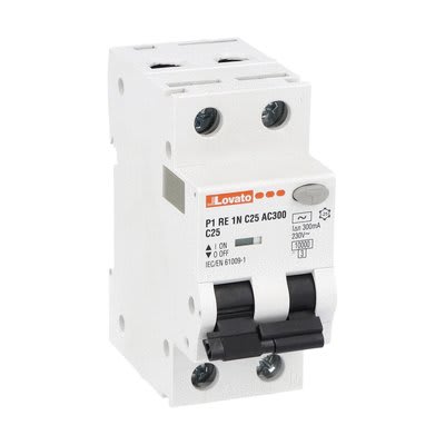 LOVATO - LOVP1RE1NC25AC300 INTERR.MAGNETOT.DIFF.1P+N C25 300MA 10KA