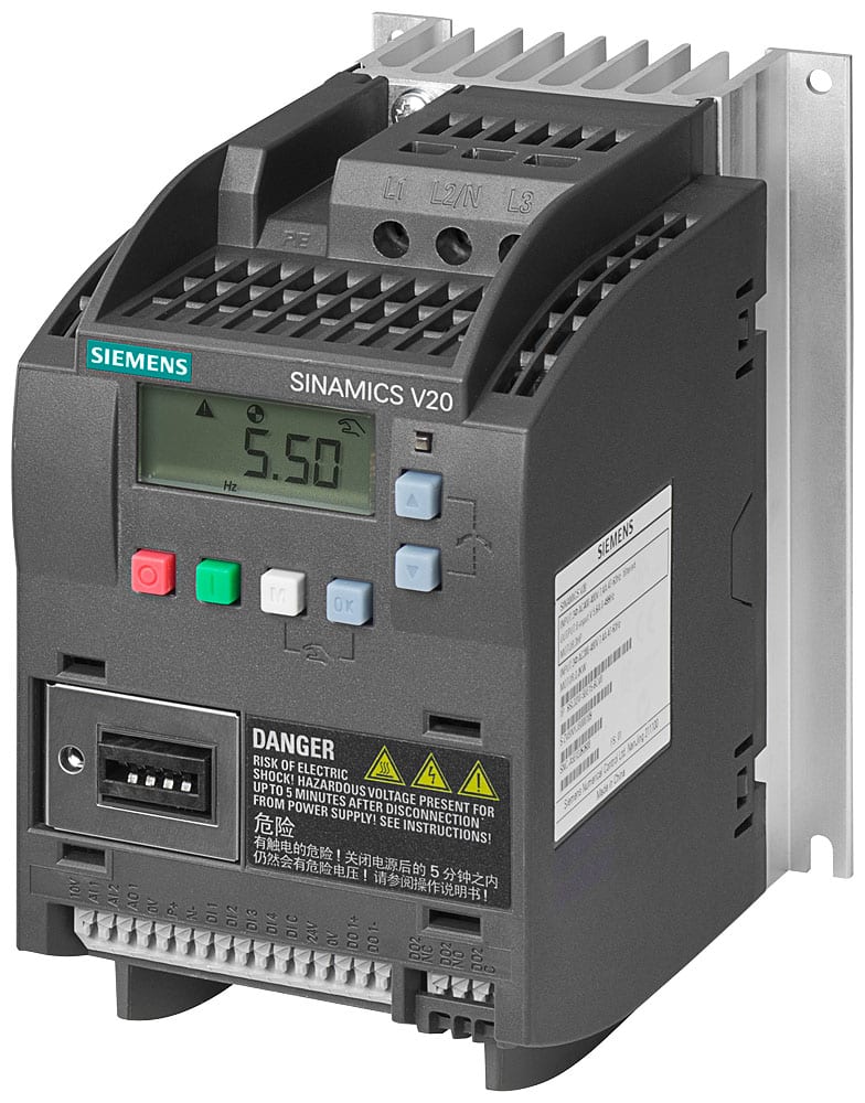 SIEMENS - SIE6SL32105BE222UV0 SINAMICS V20, 3 AC 380-480 V, 2,20 kW, IP20 / UL open type, FSA