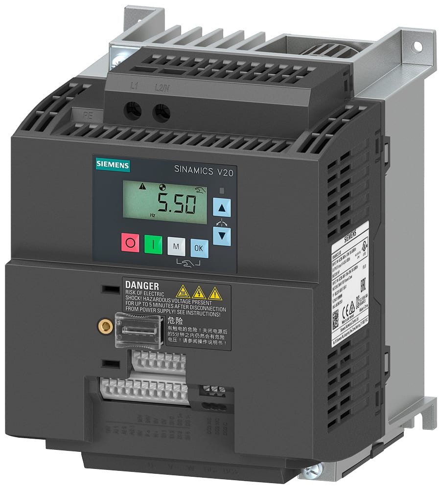 SIEMENS - SIE6SL32105BB230BV1 SINAMICS V20, 1 AC 200-240 V, 3,00 kW, IP20, FSAD