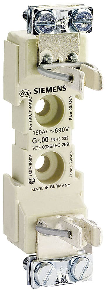 SIEMENS - SIE3NH3032 Base portafusibili NH grand. 00, a 1 polo 160 A 690 V (1000 V) attacco a mantello