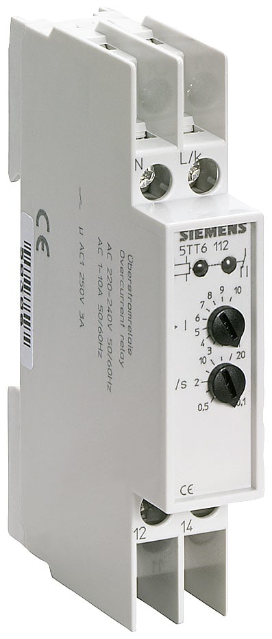 SIEMENS - SIE5TT6112 Relè di sovracorrente T5570 AC 230 10 A monofase con calotta trasparente
