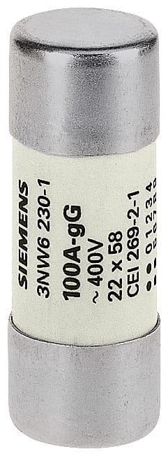 SIEMENS - SIE3NW62171 SENTRON, cartuccia fusibile cilindrica, 22x58 mm, 40 A, gG, Un AC: 690 V