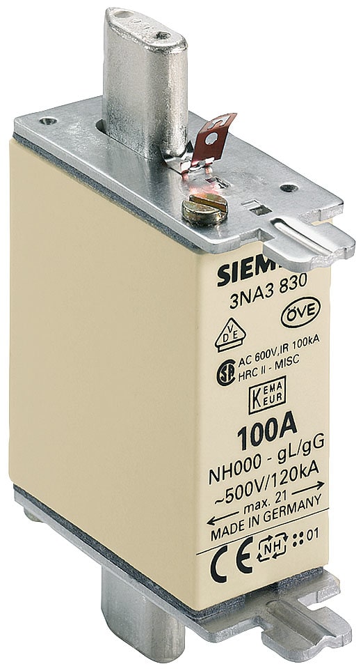 SIEMENS - SIE3NA3830 FUS. NH GL/GG GR.000 500VCA 100A