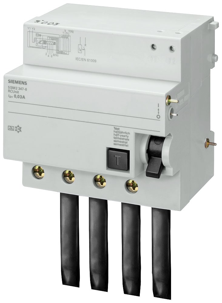 SIEMENS - SIE5SM26476 Blocco differenziale, a 4 poli, tipo A, In: 100 A, 300 mA, Un AC: 400 V, per 5SP4