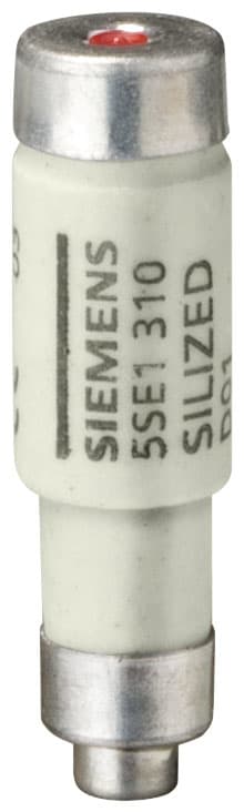 SIEMENS - SIE5SE1310 Cartuccia fusibile NEOZED, D01, 10 A, gR, Un AC: 400 V, Un DC: 250 V, SILIZED
