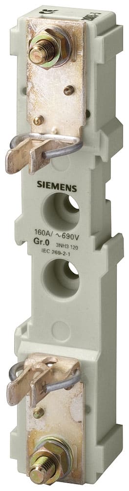 SIEMENS - SIE3NH3120 Base portafusibili NH grand. 0, a 1 polo 160 A 690 V (1000 V) attacchi piatti