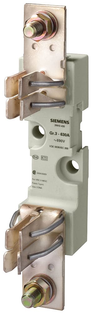 SIEMENS - SIE3NH3430 Base portafusibili NH grand. 3, a 1 polo 630 A 690 V (1000 V) attacchi piatti