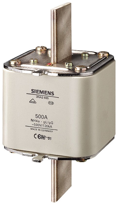 SIEMENS - SIE3NA3672 Cartuccia fusibile NH, NH4a, In: 630 A, gG, Un AC: 500 V, Un DC: 440 V