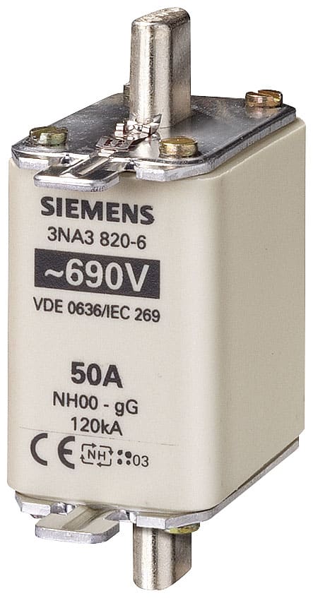 SIEMENS - SIE3NA38226 Cartuccia fusibile NH, NH00, In: 63 A, gG, Un AC: 690 V, Un DC: 250 V