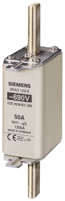 SIEMENS - SIE3NA31326 Cartuccia fusibile NH, NH1, In: 125 A, gG, Un AC: 690 V, Un DC: 440 V
