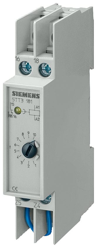 SIEMENS - SIE5TT3181 Temporizzatore ritardato alleccitazione T55, AC 230 V 10 A, 1CO, con calotta trasparente