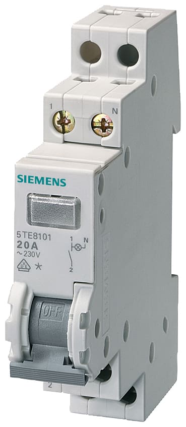 SIEMENS - SIE5TE8102 Interruttore di controllo 20 A, 2NO, 1 lampada 230 V