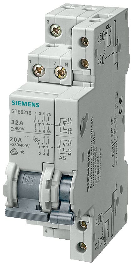 SIEMENS - SIE5TE8118 INT. COM. 20A 400VCA 4P CON CA 1,5UM