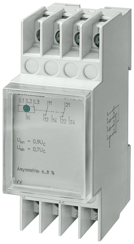 SIEMENS - SIE5TT3404 Relè di tensione T5570 AC 230/400 V 2CO 0,7/0,9 asimmetria, con calotta trasparente