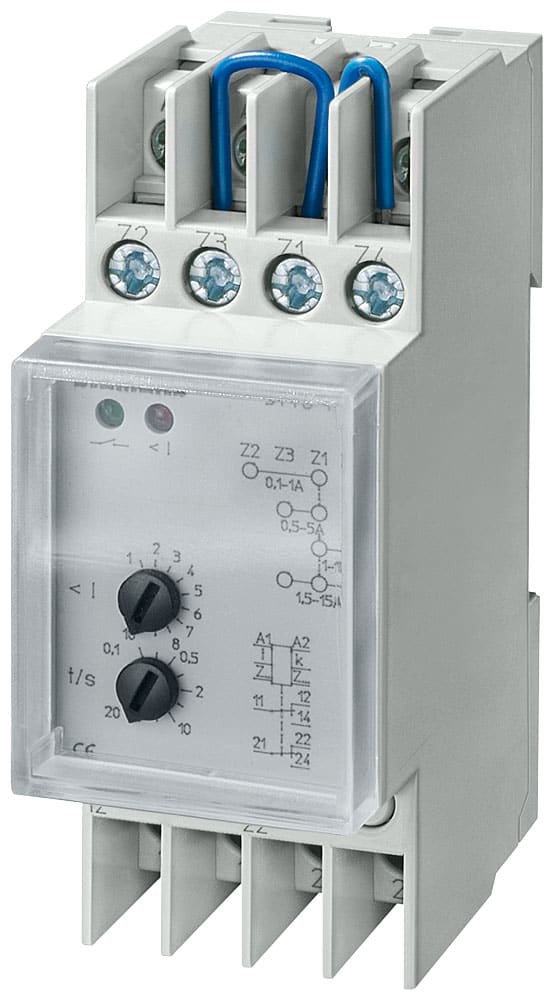 SIEMENS - SIE5TT6113 Relè di sottocorrente T5570, AC 230 V 1/5/10/15 A, monofase, con calotta trasparente
