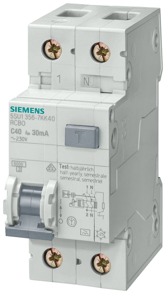 SIEMENS - SIE5SU16561KK10 MTD 6KA 15KA 1P+N C10 TIPO AC0,3A