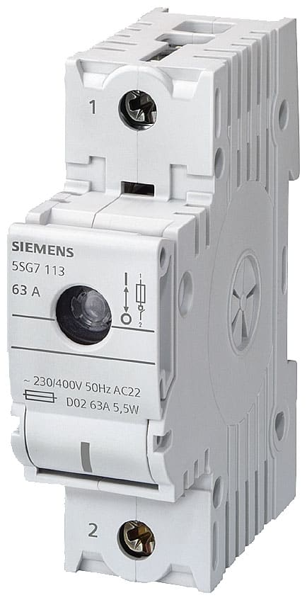 SIEMENS - SIE5SG7113 MINIZED, sezionatore sottocarico con fusibile, D02, a 1 polo, In: 63 A, Un AC: 230 V