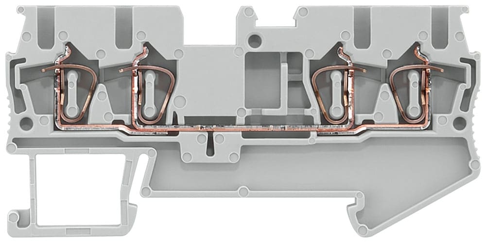 SIEMENS - SIE8WH20040AF00 Morsetto passante con collegamento a molla, 4 punti di collegamento