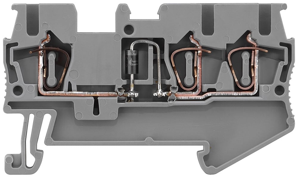 SIEMENS - SIE8WH20035DF00 Morsetto con diodo, con collegamento a molla, 3 punti di collegamento passaggio da sinistra a destra