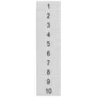 SIEMENS - SIE8WH81401AB05 Targhetta di siglatura, frontale, con 1-10, orizzontale, larghezza del morsetto: 4,2 mm