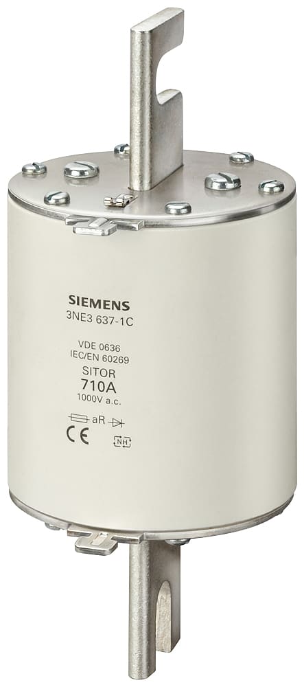 SIEMENS - SIE3NE36260C Cartuccia fusibile SITOR, con contatti a coltello scanalati, NH3, In: 224 A, aR