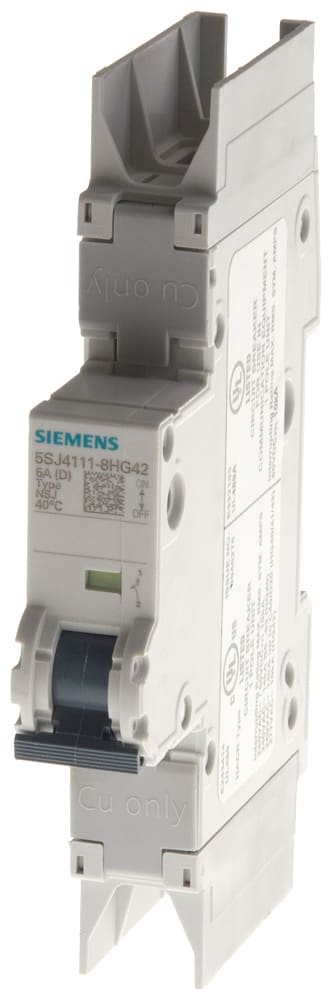 SIEMENS - SIE5SJ41018HG42 Interruttore magnetotermico 10 kA, a 1 polo, D, 1 A secondo UL 489 ... 277V