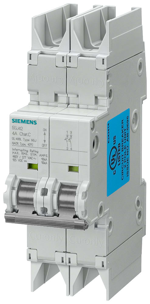 SIEMENS - SIE5SJ42187HG42 Interruttore magnetotermico 10 kA, a 2 poli, C, 15 A secondo UL 489 ... 480Y/277V
