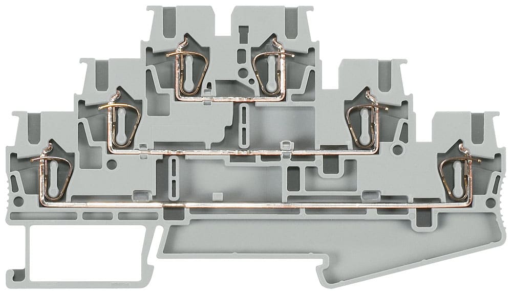 SIEMENS - SIE8WH20300AF00 Morsetto a tre piani 2,5 mm²; grigio; larghezza 5,2 mm