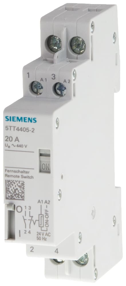 SIEMENS - SIE5TT44325 Interruttore con comando a distanza, contatto per 25 A con tensione DC 24 V, 2NO