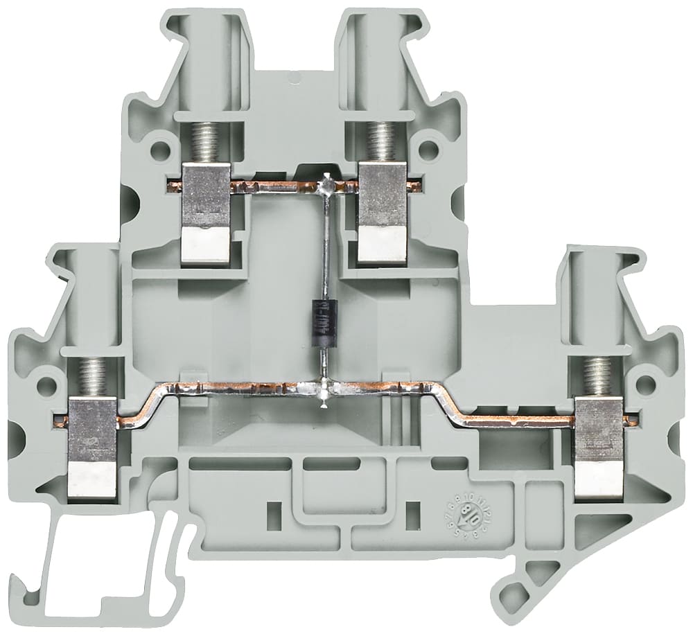 SIEMENS - SIE8WH10205BF00 Morsetto a due piani con diodo, collegamento a vite, dimensione del morsetto 2,5 mm² larghezza morsetto