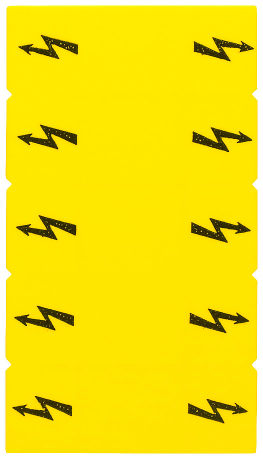 SIEMENS - SIE8WH90675BA06 Targhetta di siglatura, con simbolo di fulmine, verticale, larghezza del morsetto: 16,2 mm, giallo