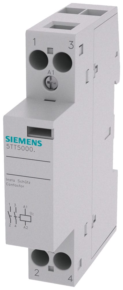 SIEMENS - SIE5TT58002 Contattore INSTA con 2 contatti NO, contatto per AC 230 V, 400 V 20 A comando in AC 24 V