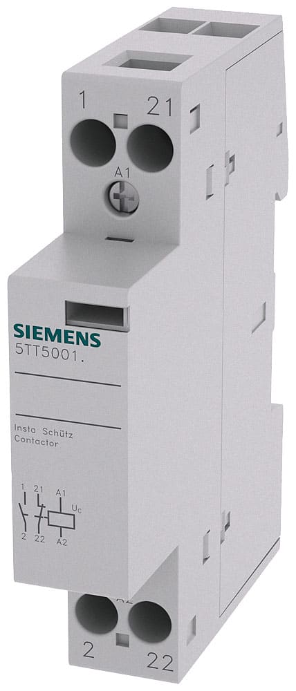 SIEMENS - SIE5TT50010 Contattore INSTA con 1 contatto NO e 1 contatto NC, contatto per AC 230 V, 400 V 20 A