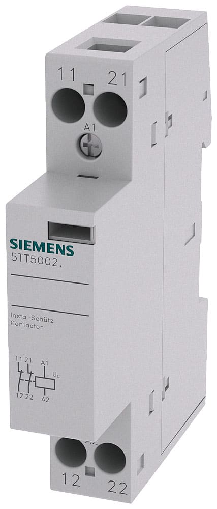 SIEMENS - SIE5TT50022 Contattore INSTA con 2 contatti NC, contatto per AC 230 V, 400 V 20 A comando in AC/DC 24 V