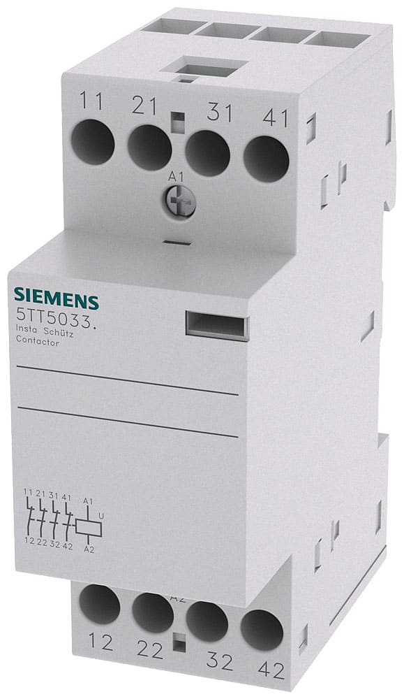 SIEMENS - SIE5TT58332 Contattore INSTA con 4 contatti NC, contatto per AC 230 V, 400 V 25 A comando in AC 24 V
