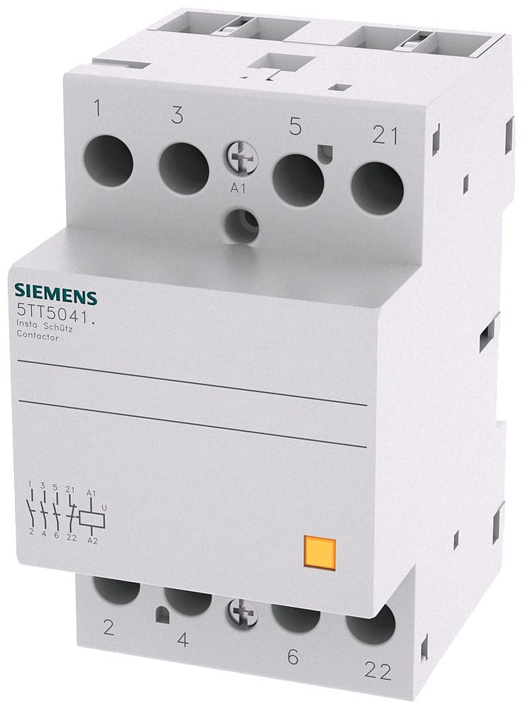 SIEMENS - SIE5TT58412 Contattore INSTA con 3 contatti NO e 1 contatto NC, contatto per AC 230 V, 400 V 40 A