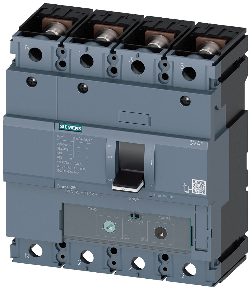 SIEMENS - SIE3VA12254FF420AA0 INT.AUT.3VA 250A 4P N50 36KA TM ATAM L/T