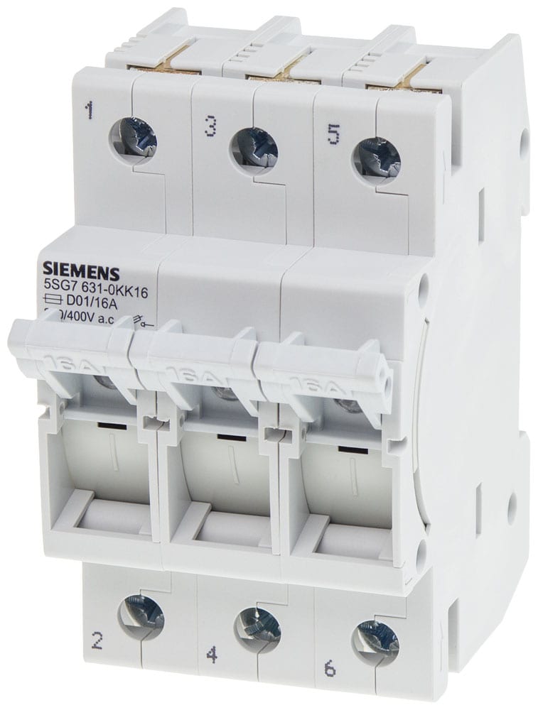 SIEMENS - SIE5SG76310KK10 MINIZED, sezionatore sottocarico a fusibili, D01, a 3 poli, In: 10 A, Un AC: 400 V